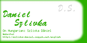 daniel szlivka business card